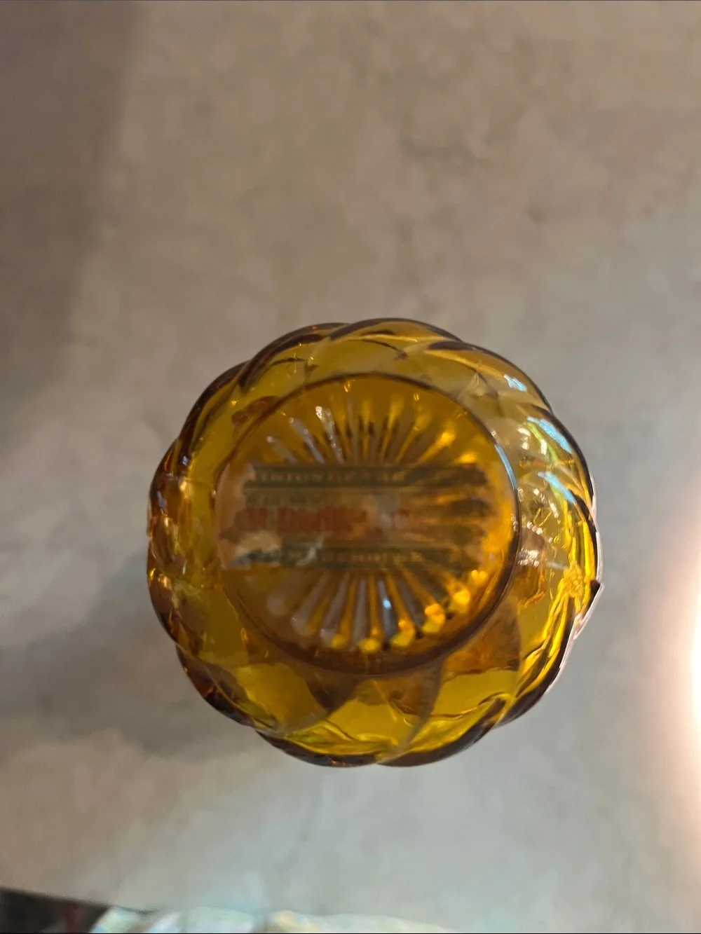 Vintage Amber Glass Jim Beam Decanter Bottle